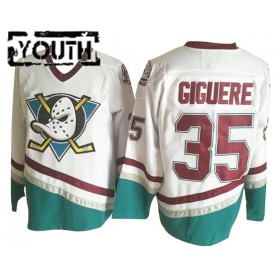 Dětské Hokejový Dres Anaheim Ducks Mighty Ducks Jean-Sebastien Giguere 35 CCM Throwback Bílý Authentic